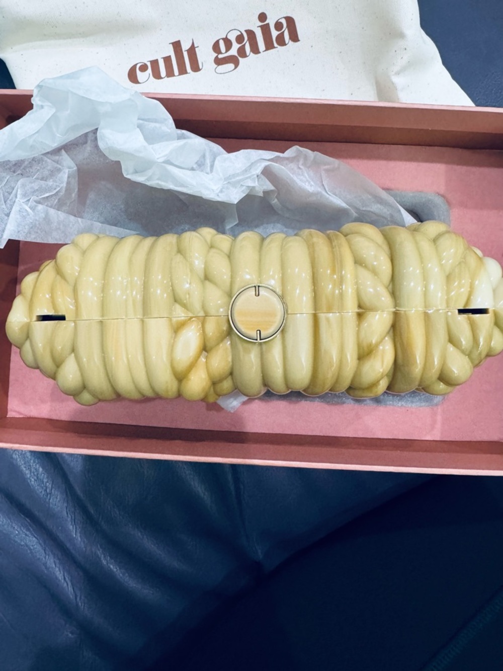 Cult Gaia Helene Clutch in Cornsilk NIB - Picture 11 of 16